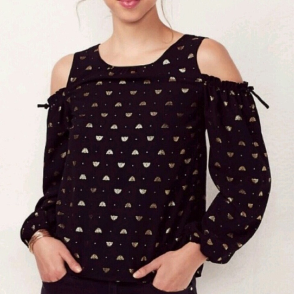 LC Lauren Conrad Cold Shoulder Honey Bee Top